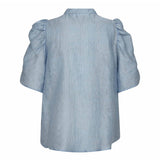 SisuCC SS V-Blouse - Pale Blue