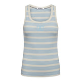 GrannyCC Rib Emb. Tank Top - offWhite/Paleblue