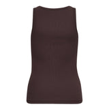 GrannyCC Rib Solid Emb Tank - Dark Brown