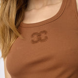 GrannyCC Rib Solid Emb Tank - Suntan