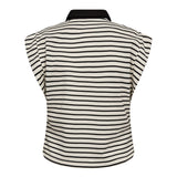 NormaCC Stripe Polo Top - Black