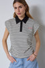 NormaCC Stripe Polo Top - Black