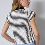 NormaCC Stripe Polo Top - Black