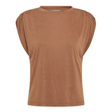 CamillaCC Ruched Shoulder Tee - Suntan