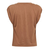 CamillaCC Ruched Shoulder Tee - Suntan