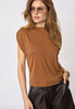 CamillaCC Ruched Shoulder Tee - Suntan