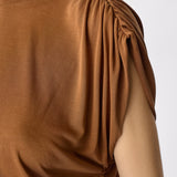 CamillaCC Ruched Shoulder Tee - Suntan