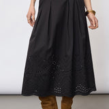 PoppyCC Pleat Scallop Skirt - Black