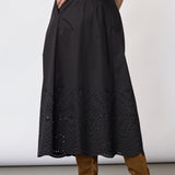 PoppyCC Pleat Scallop Skirt - Black