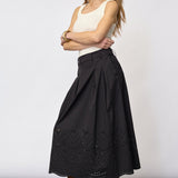 PoppyCC Pleat Scallop Skirt - Black