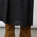 PoppyCC Pleat Scallop Skirt - Black