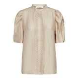 TassyCC Lace SS Puff Shirt - Bisquit