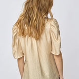 TassyCC Lace SS Puff Shirt - Bisquit