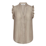 ReggieCC Frill Top - Taupe