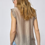 ReggieCC Frill Top - Taupe