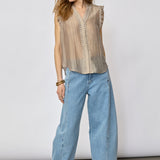 ReggieCC Frill Top - Taupe