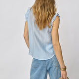 ReggieCC Frill Top - Pale Blue