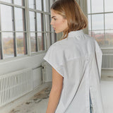 ElaraCC Slit Back SS Shirt - White