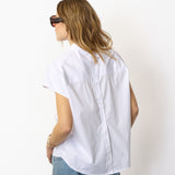 ElaraCC Slit Back SS Shirt - White
