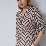 MemphisCC SS V-Blouse - Off white