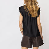TassyCC Frill Top - Black