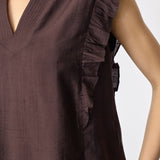 HeraCC Frill SS V-Top - Dark Brown