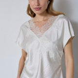 IdunCC Lace SS Blouse - Off white