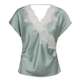 IdunCC Lace SS Blouse - Mint