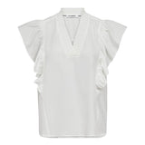 SunriseCC Frill SS V-Top - Off white