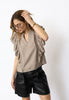 CallumCC Lace Frill V-Top - Taupe