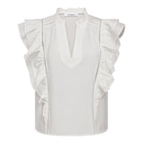 CallumCC Lace Frill V-Top - White
