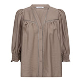 CallumCC Lace Puff V-Shirt - Taupe