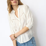 CallumCC Lace Puff V-Shirt - White