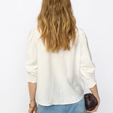 CallumCC Lace Puff V-Shirt - White