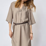 CallumCC Pleat Tunic V-Dress - Taupe