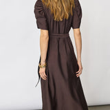 HeraCC SS Wrap Dress - Dark Brown - Co'couture