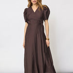 HeraCC SS Wrap Dress - Dark Brown - Co'couture
