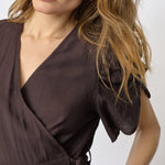 HeraCC SS Wrap Dress - Dark Brown - Co'couture