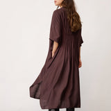 HeraCC Tunic V-Dress - Dark Brown