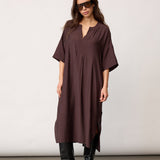 HeraCC Tunic V-Dress - Dark Brown