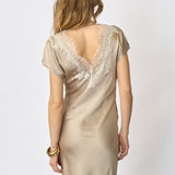 IdunCC Asym Lace Dress - Bisquit