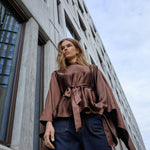 IdunCC Poncho Blouse - Dark Brown - Co'couture