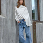 IdunCC Cape LS Blouse - Off-White - Co'couture