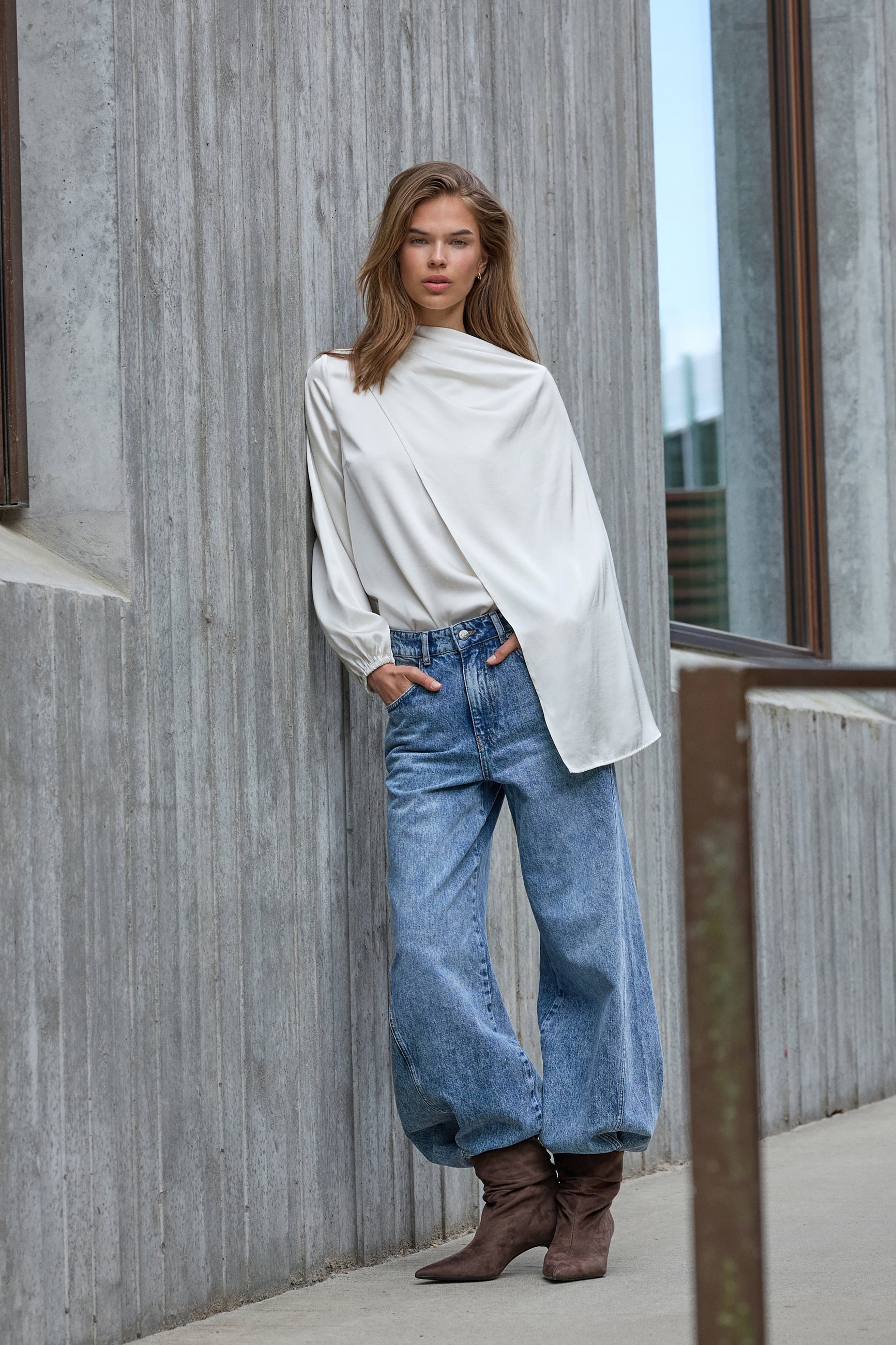 IdunCC Cape LS Blouse - Off-White - Co'couture