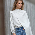 IdunCC Cape LS Blouse - Off-White - Co'couture