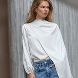 IdunCC Cape LS Blouse - Off-White - Co'couture