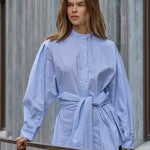 FioraCC Stripe Double Collar Shirt - Pale Blue - Co'couture