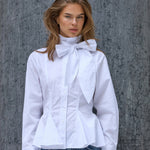 PoppyCC Peplum Tie Shirt - White - Co'couture