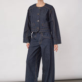 SiggaCC Stripe Jacket - Denim Blue - Co'couture