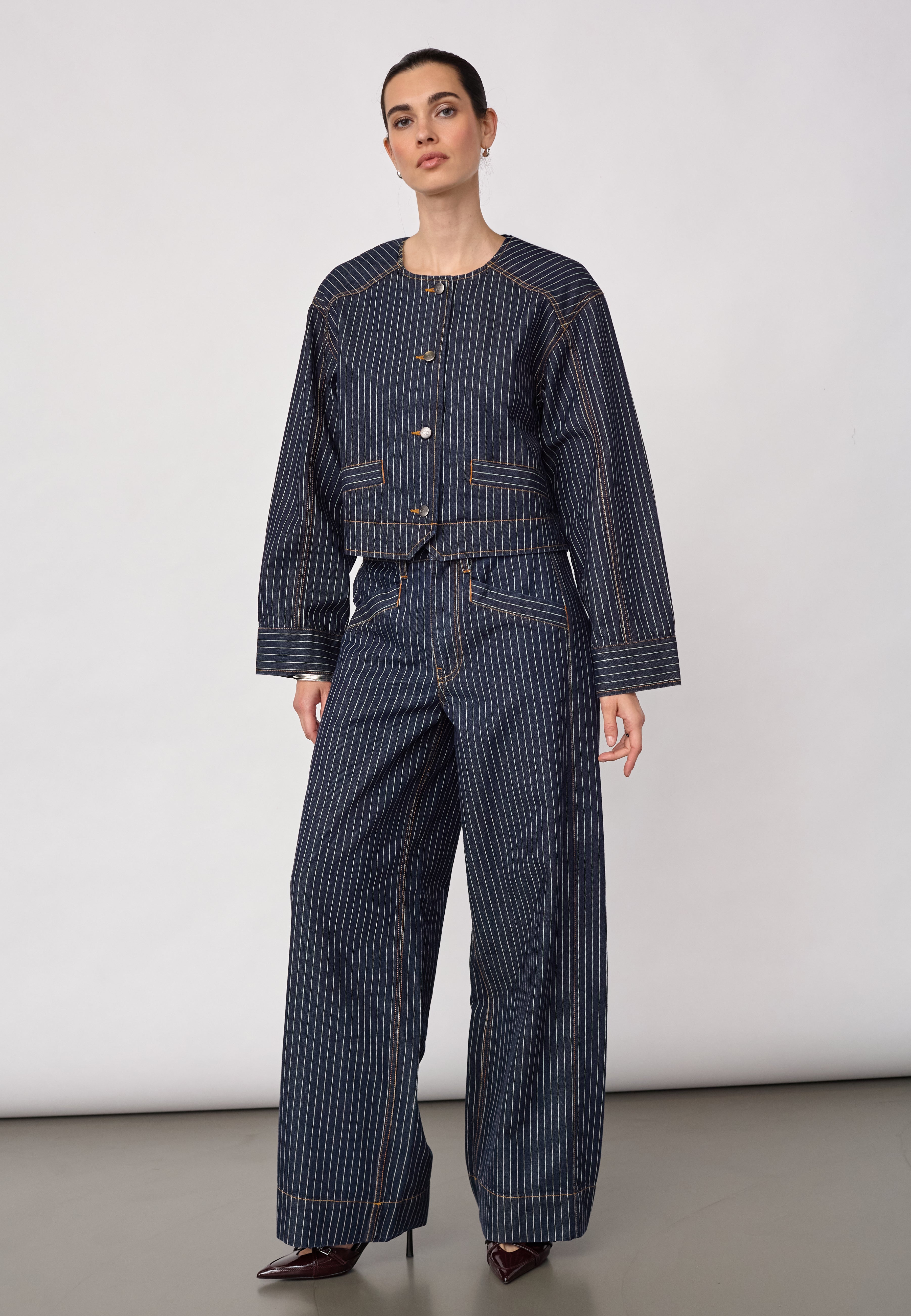 SiggaCC Stripe Jacket - Denim Blue - Co'couture